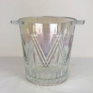 Vintage Iridescent Crystal Glass Champagne Ice Bucket